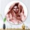 Designart - Monochrome Portrait of Young Indian Woman II - Modern Metal Circle Wall Art